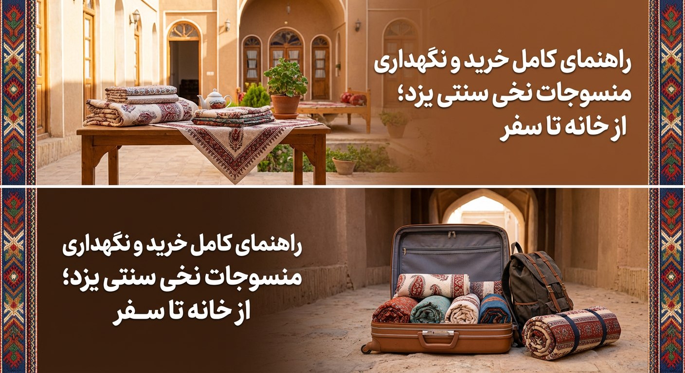 راهنمای کامل خرید و نگهداری منسوجات نخی سنتی یزد؛ از خانه تا سفر